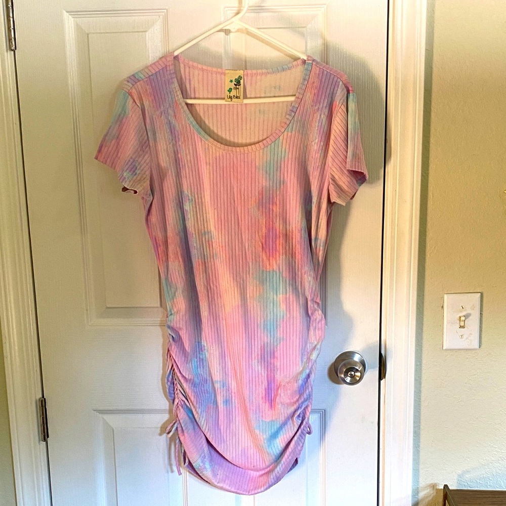 Tie-Dye Ruched Women Top
